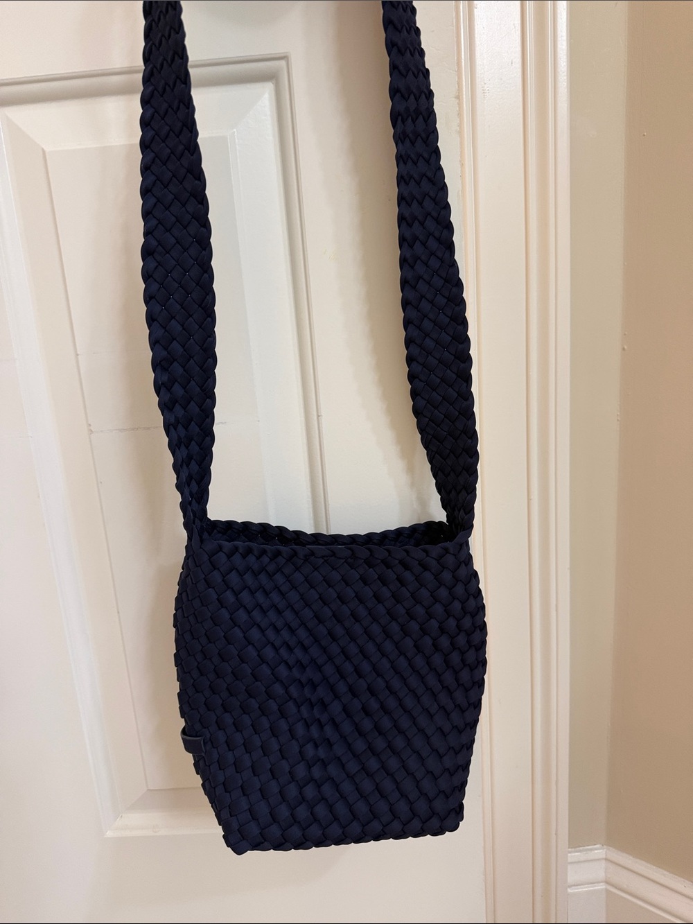 Naghedi Navy Braided Crossbody Bag